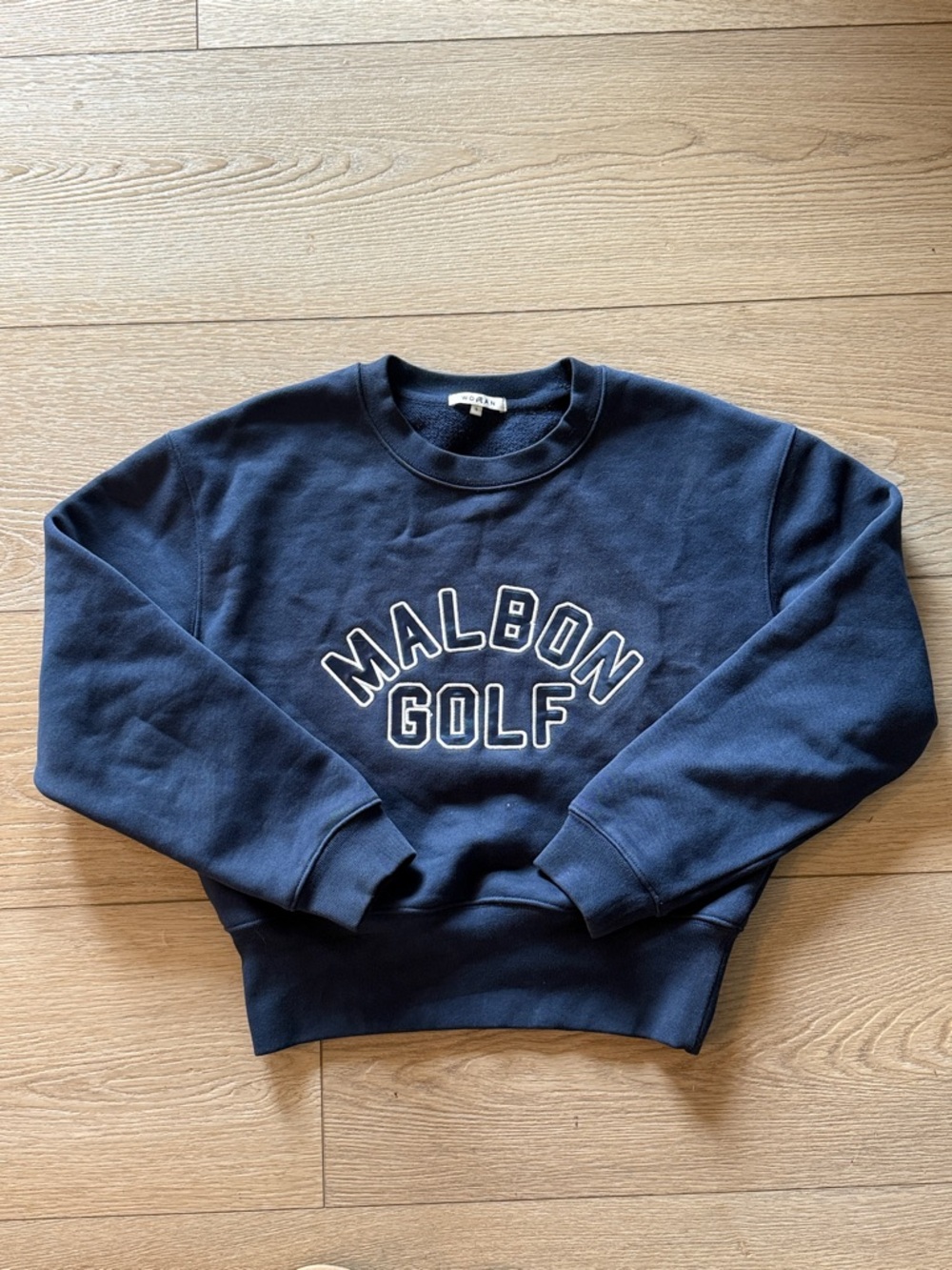 Malbon Golf Women's Cropped Navy Crewneck Sweatshirt